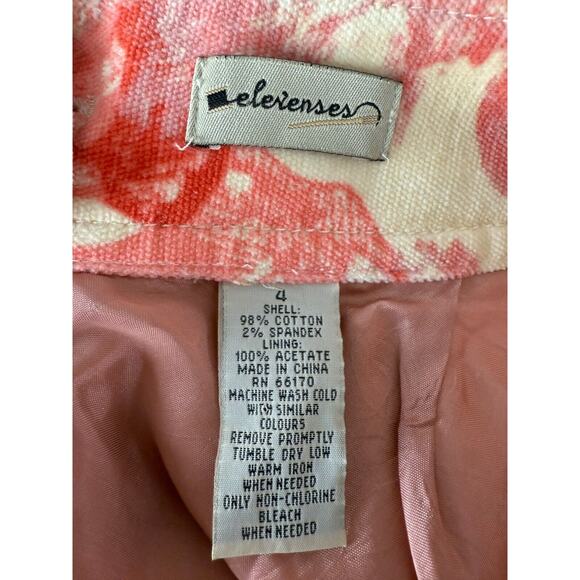 Elevenses Sz 4 Peachy Floral Soft Corduroy A-Line Skirt Lined Anthropologie Boho - Picture 5 of 6